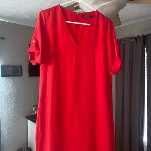 Ralph Lauren Red Dress Size 10